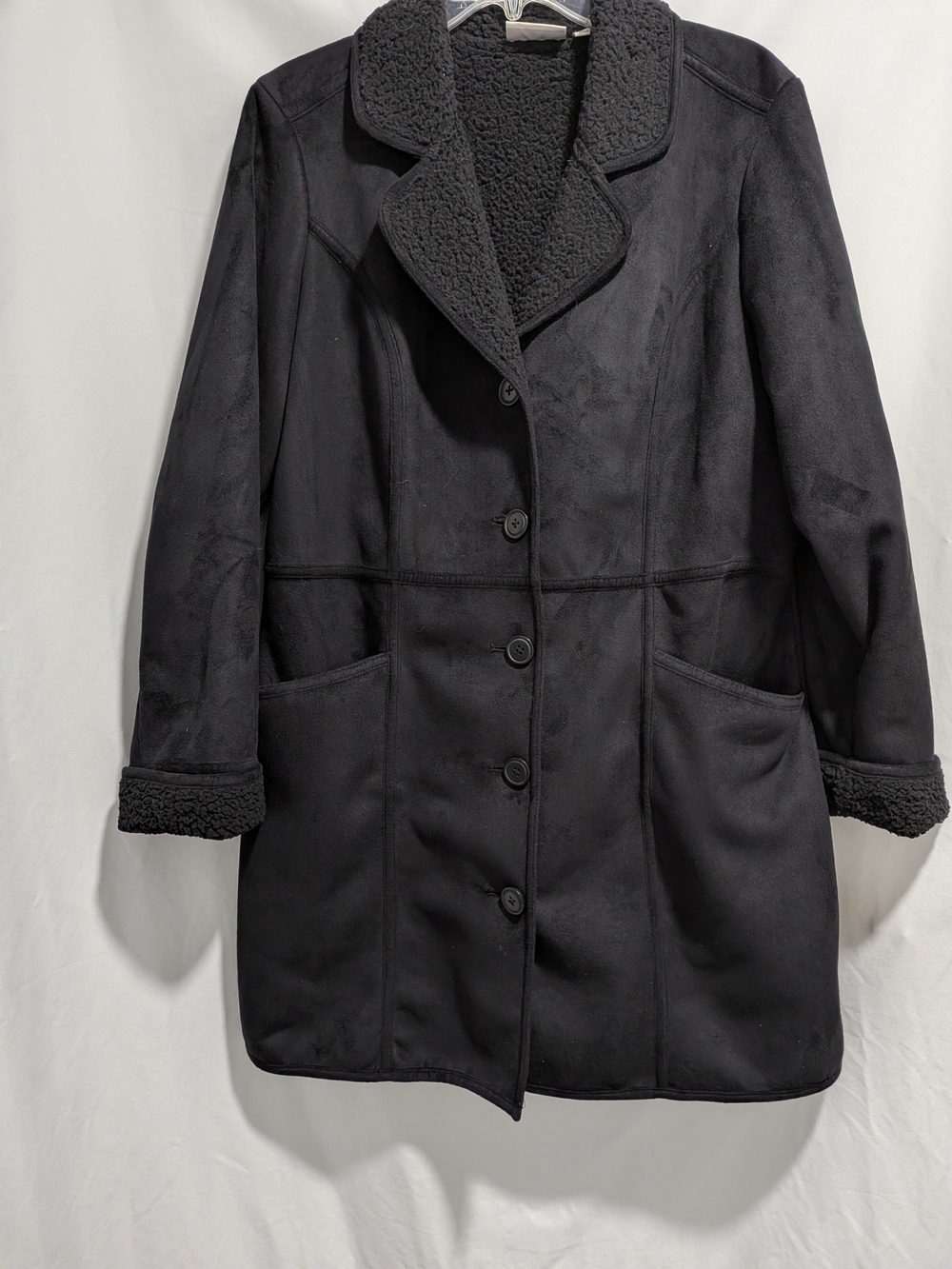 D&Co Black Faux Shearling Jacket